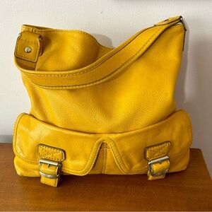 Yellow Leather Shoulder Bag - Stylish Everyday Tote